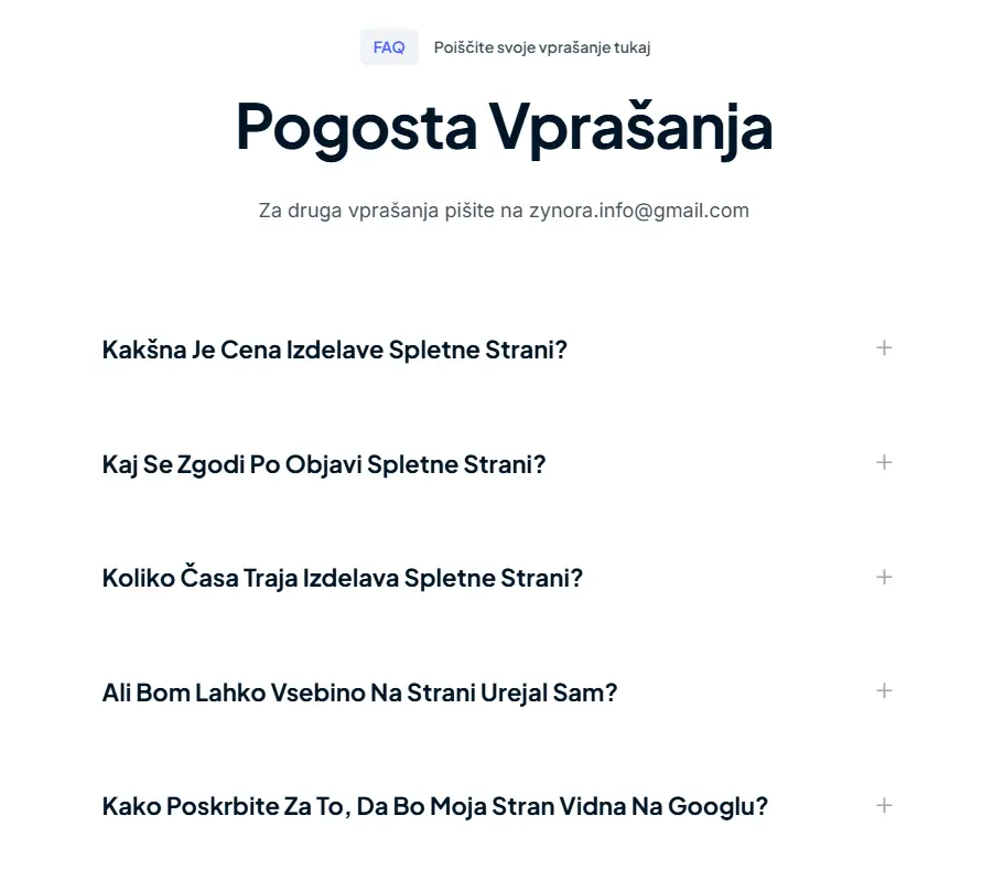 Pogosta vprašanja